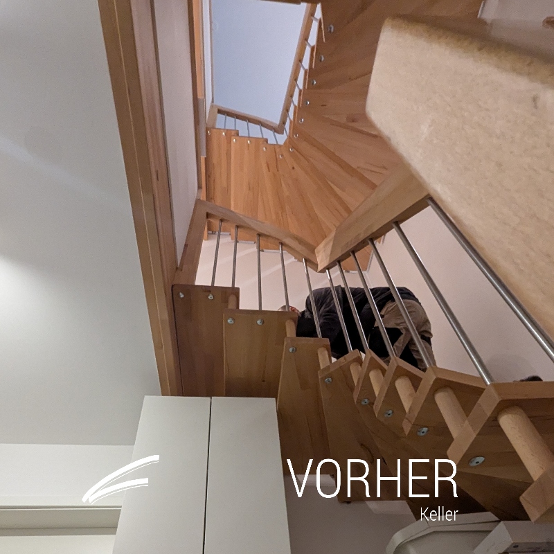 VORHER /NAcher Treppenhausschrank (690 x 690 mm) - 1