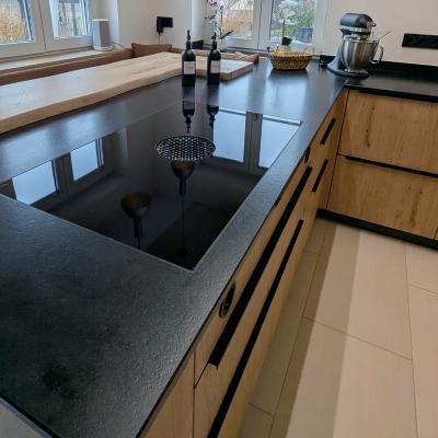 Echtholzkuche Eiche Bora Kochfeld Flachenbundig