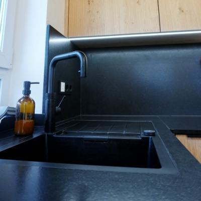 Echtholzkuche Eiche Mit Schwarz