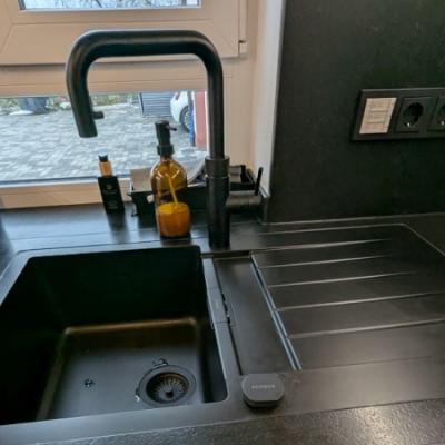 Echtholzkuche Quooker Flex Square Schwarz